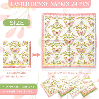 Vintage Floral Paper Napkins 10x10 Inch (Unfolded) 24 Count