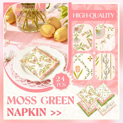 Vintage Floral Paper Napkins 10x10 Inch (Unfolded) 24 Count