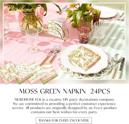 Vintage Floral Paper Napkins 10x10 Inch (Unfolded) 24 Count