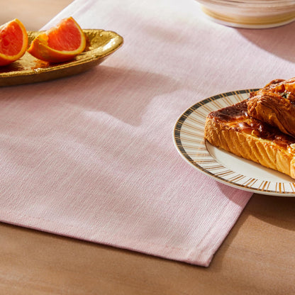 ZeeMart Rustic Cotton Linen Table Runner, 13x72 Inches Pink