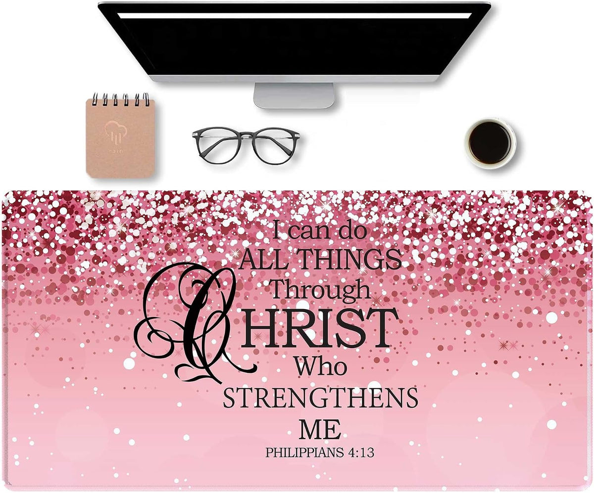 Large Desk Mat Extended Mouse Pad, Pink Cute Mousepad Desk Pad,Waterproof Durable Non-Slip Rubber Base Gaming Mousepad Desk Mat for Office/Home/Desktop,Pink Mouse Pad for Women