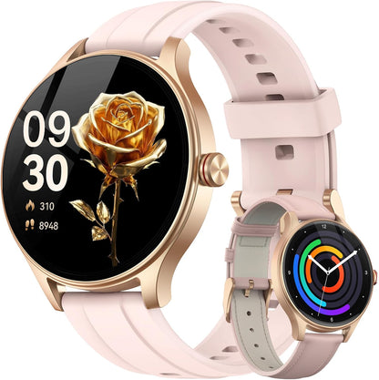 Smart Watch for Women Android & iPhone (2 Bands Sakura Pink)