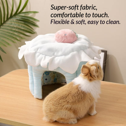 Cozy Warm Guinea Pig Hideout Soft Small Pet Cave House Cake Shape (Pink,M)