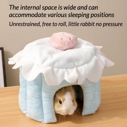 Cozy Warm Guinea Pig Hideout Soft Small Pet Cave House Cake Shape (Pink,M)