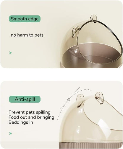 Cute Hamster Food Bowl Hedgehog Dish for Dwarf Hamsters, Syrian Hamsters, Gerbils, Mice, Rats, Small Animals, Pink