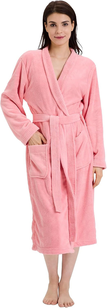 Towel Robe for Women – Soft Absorbent Kimono Bathrobe, Quick-Dry Spa Shower & Hotel Use