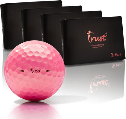 Balls - Aurora & Rosa Crystal Urethane Series | Eye-Catching & Easy to Spot | Maximum Distance, Soft Feel, Straight Flight, & Greenside Control | Blue, Orange, Pink, Yellow | 12 or 48 Balls