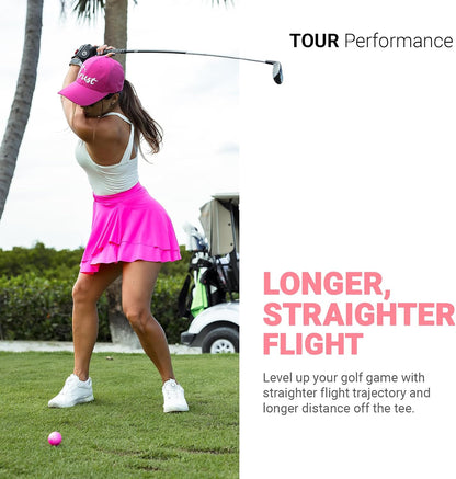 Balls - Aurora & Rosa Crystal Urethane Series | Eye-Catching & Easy to Spot | Maximum Distance, Soft Feel, Straight Flight, & Greenside Control | Blue, Orange, Pink, Yellow | 12 or 48 Balls