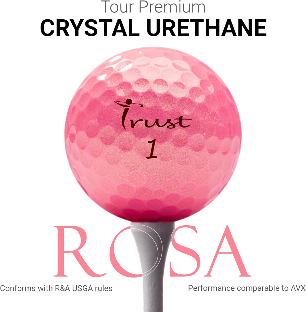 Balls - Aurora & Rosa Crystal Urethane Series | Eye-Catching & Easy to Spot | Maximum Distance, Soft Feel, Straight Flight, & Greenside Control | Blue, Orange, Pink, Yellow | 12 or 48 Balls
