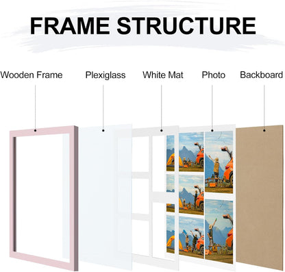 11x14 Collage Picture Frame for Wall Mounting, Pale Pink
