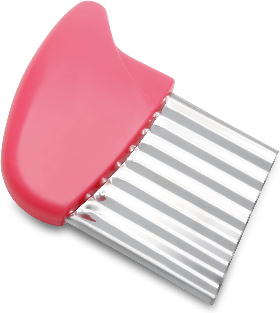 Stainless Steel Potato Crinkle Cutter Knife, Pink