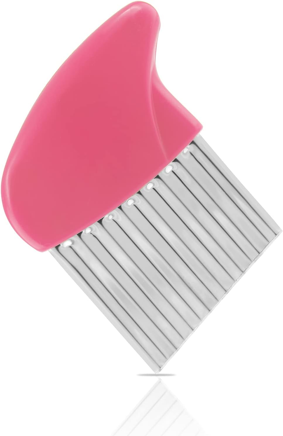 Stainless Steel Potato Crinkle Cutter Knife, Pink