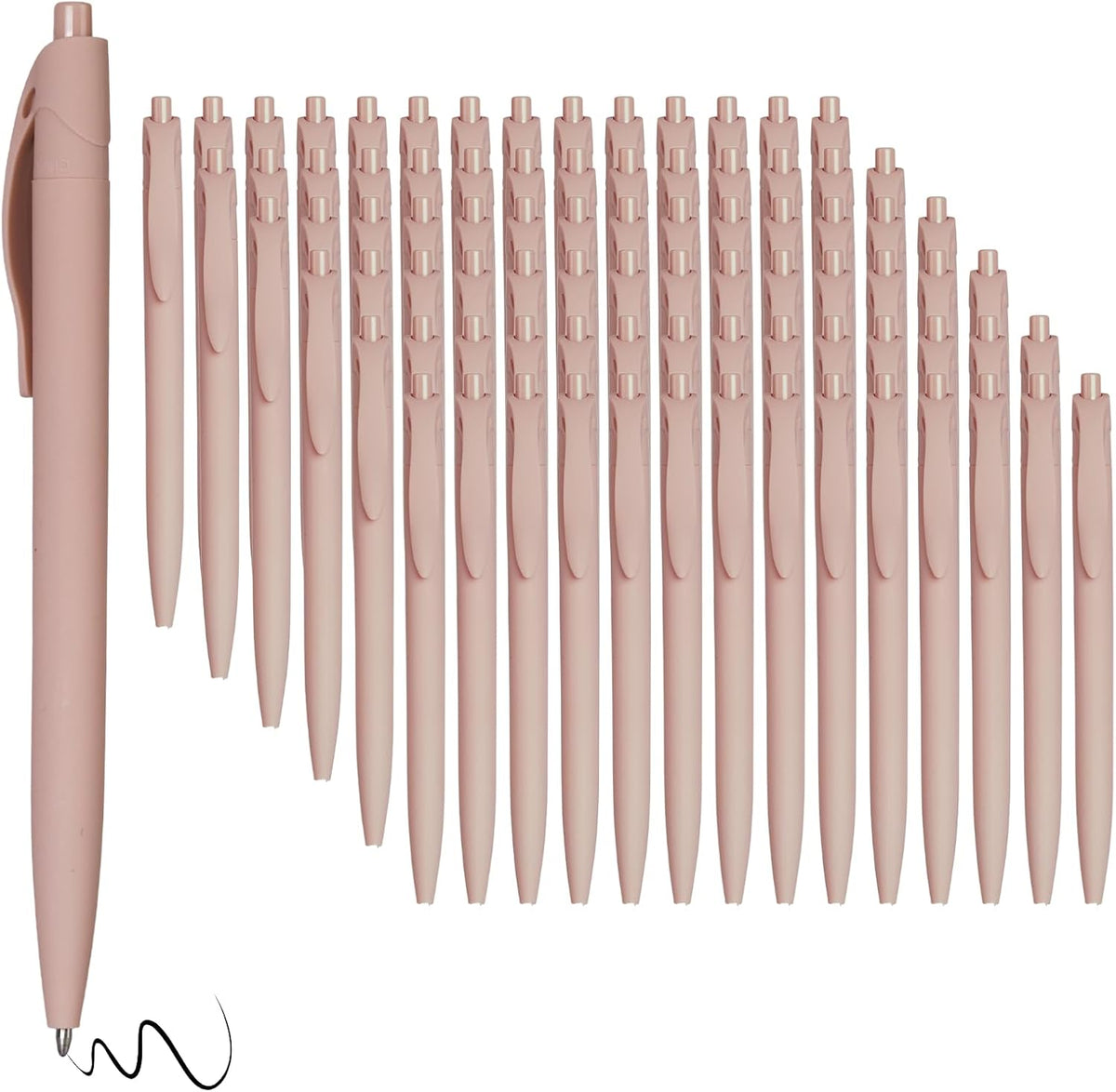 BallPoint Pens, 100 Pack (BLACK Ink),Bulk Pens,Pale Dogwood Pink Barrel,Click Pens for Office Home and School, Retractable Ballpoint Pens, Medium Point, 1.00MM (Pale Dogwood Pink)