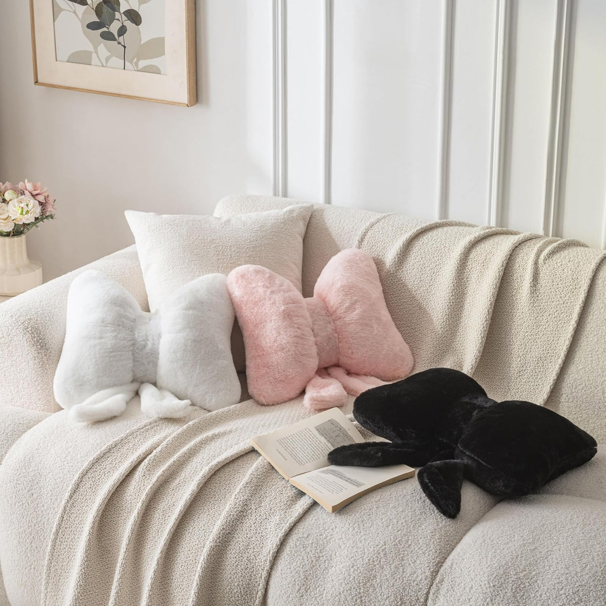 Room Decor Home Decor Bow Throw Pillows Decorative Pillows,Pink 14.5"*12"