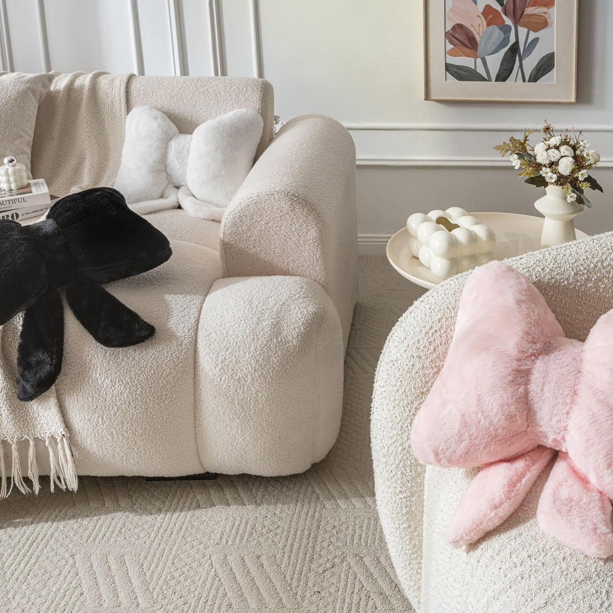 Room Decor Home Decor Bow Throw Pillows Decorative Pillows,Pink 14.5"*12"