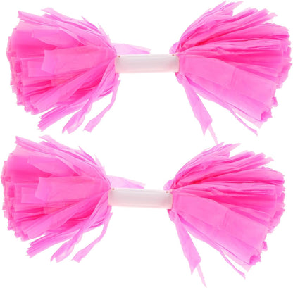 2pcs Cheerleader Pom Poms Handle Lightweight and Portable Performance Props for Team Sports Spirited Parties and Cheerleading Events Pink