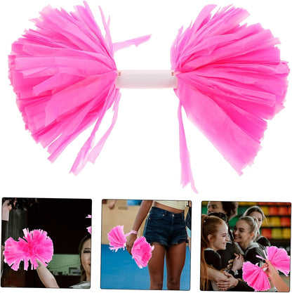 2pcs Cheerleader Pom Poms Handle Lightweight and Portable Performance Props for Team Sports Spirited Parties and Cheerleading Events Pink