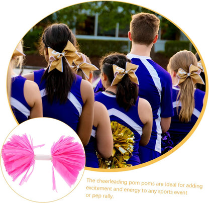 2pcs Cheerleader Pom Poms Handle Lightweight and Portable Performance Props for Team Sports Spirited Parties and Cheerleading Events Pink
