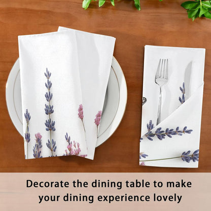 Blueangle Pink Wild Flowers Cloth Napkins, Set of 1,20x20 Inch Heavy Duty Fabric for Holiday Parties & Dinner Table Decor（11）