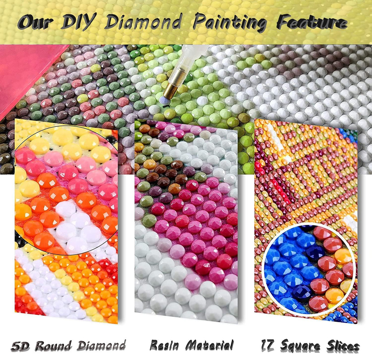 Pink Bookstore Diamond Painting Kits for Adults, 5D Diamond Art Painting by Numbers Kits, DIY Diamond Dots Art Kits, Full Round Drill Diamond Paintings for Adults for Home Wall Decor, 13.8x13.8 in