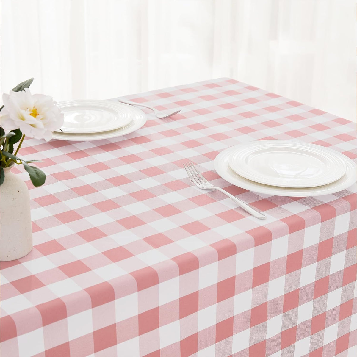2 Pack Gingham Tablecloth Rectangle Checkered Tablecloth Washable