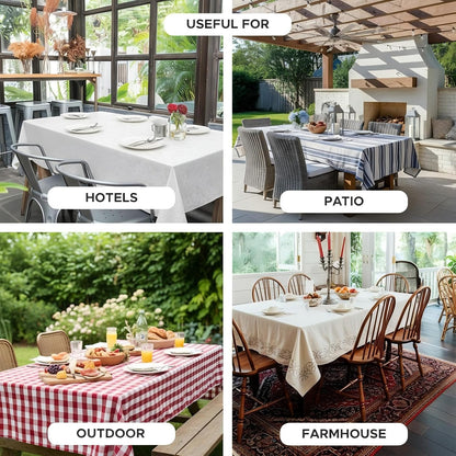 2 Pack Gingham Tablecloth Rectangle Checkered Tablecloth Washable