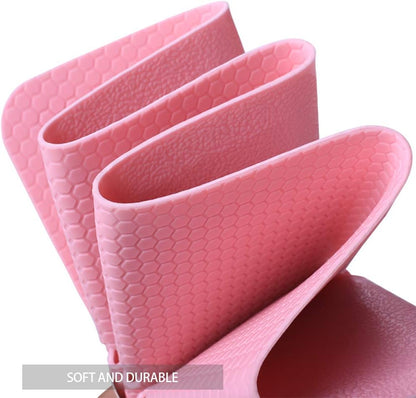 Bathtub Mat Non Slip Soft Rubber Bathroom Bath No Suction Cups for Textured Tub Silicone Shower Bath Tub Mat(Pink, 28-inch x 14-inch)