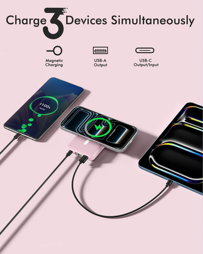 podoru for Magsafe Power Bank, 10000mAh Slim Magnetic Portable Charger