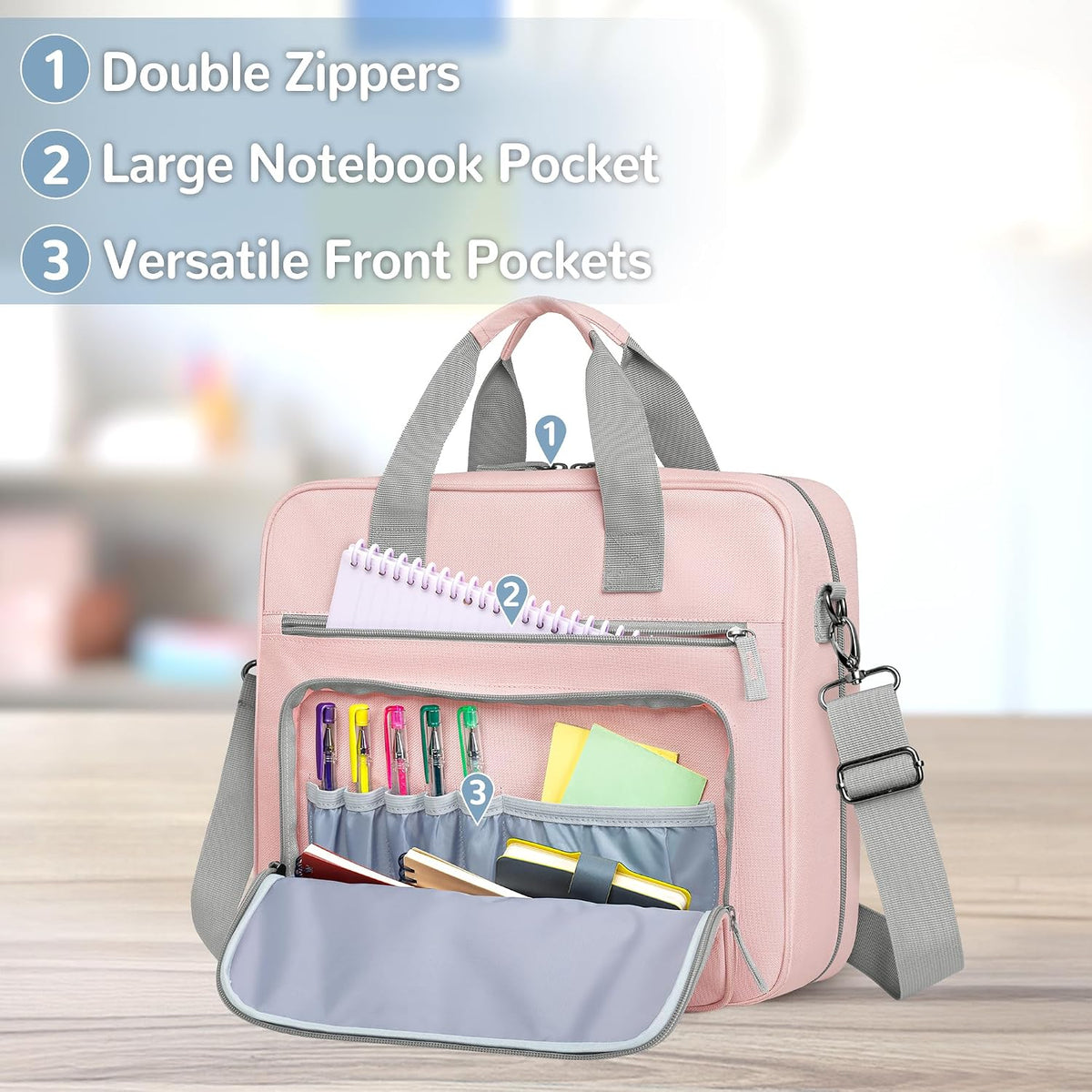 2026 Upgraded Zipper Binder 3 Ring Binder Bag with Pencil Pouch