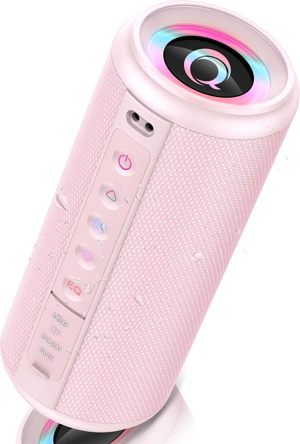 Portable Bluetooth Speaker, 2026 Bluetooth 5.4 Wireless Speaker with 20W HD Loud Stereo Sound, TWS Pairing, 20H playtime, RGB Lights, IP7, Built-in Mic, for Outdoor, Home, Beach, Party, Gift, Pink