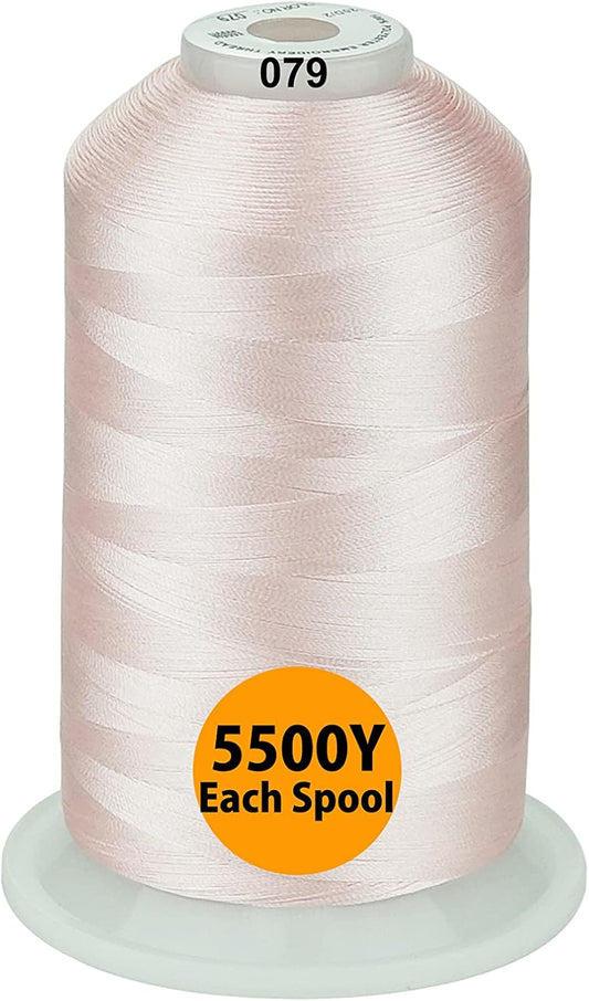 33 Selections - Various Assorted Color Packs of Polyester Embroidery Machine Thread Huge Spool 5500Y for All Purpose Sewing Embroidery Machines - 3 Differ Pink