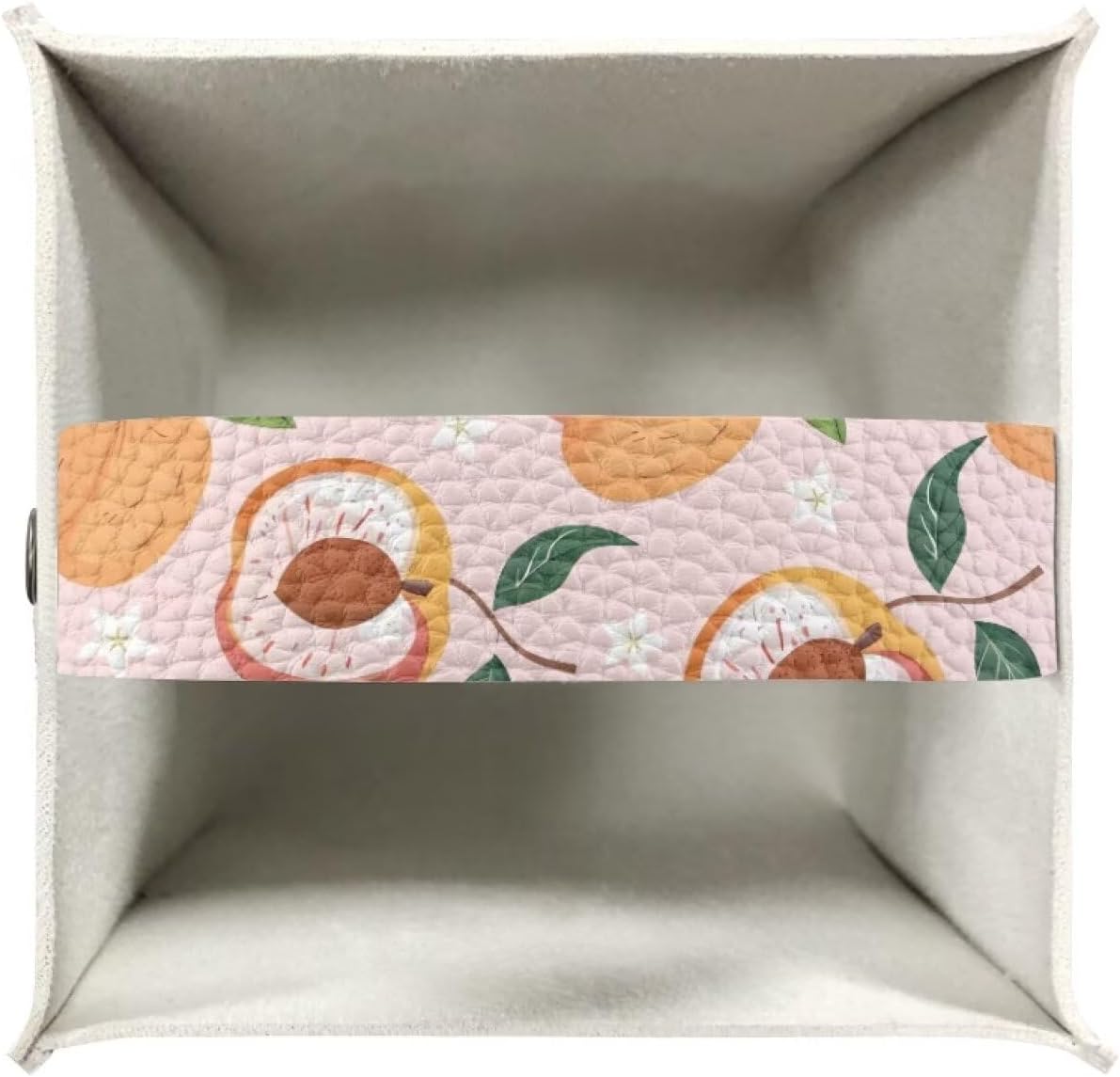 Pink Cute Peach Tissue Box Holder Modern Decorative PU Leather Square Tissue Box Cover for Home Office Tissue Cube Organizer for Dining Table Nightstand