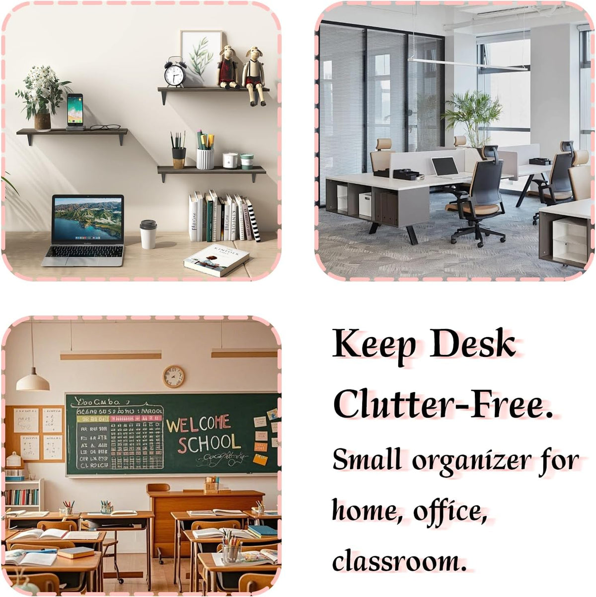 Small Drawer Organizer for Desk Pink, 7.1" x 3.8" x 4.6", 9 Clear Drawers