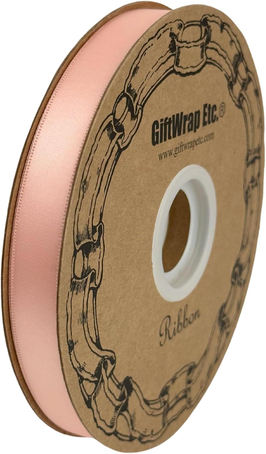 Peach Satin Fabric Decorative Ribbon - 5/8" x 100 Yards, Fall