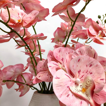 10 Pack Tickled Pink Orchid Artificial Flowers Real Touch, 27'' Artificial Fake Faux Silk Orchid Stem Bouquets for Wedding Party Home Garden Decor (excluding the vase)