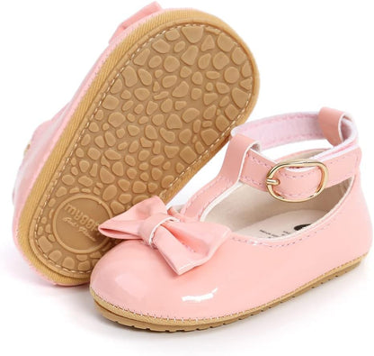 Baby Girls Mary Jane Flats Shoes Anti-Slip Rubber Sole Infant Toddler Princess Wedding Dress Shoes