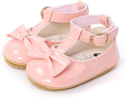 Baby Girls Mary Jane Flats Shoes Anti-Slip Rubber Sole Infant Toddler Princess Wedding Dress Shoes