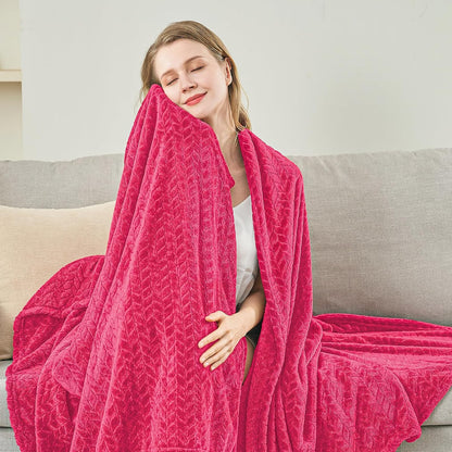inhand Hot Pink Fleece Throw Blanket for Women, Super Soft Cozy Blankets for Mom, All Season Lightweight Fuzzy Blanket for Couch Sofa Chair, 50×60 Inches