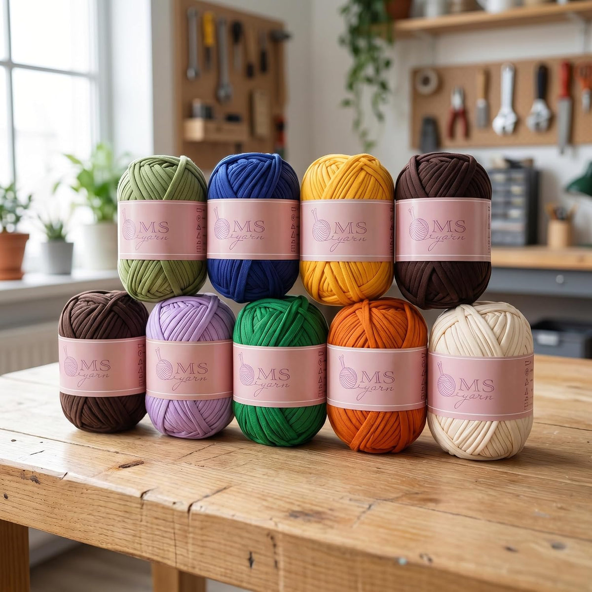 3x100g/30yds Tshirt Yarn for Crochet Basket/Bag, High Elastic T Shirt Crochet Yarn with Hook (Dusty Pink)