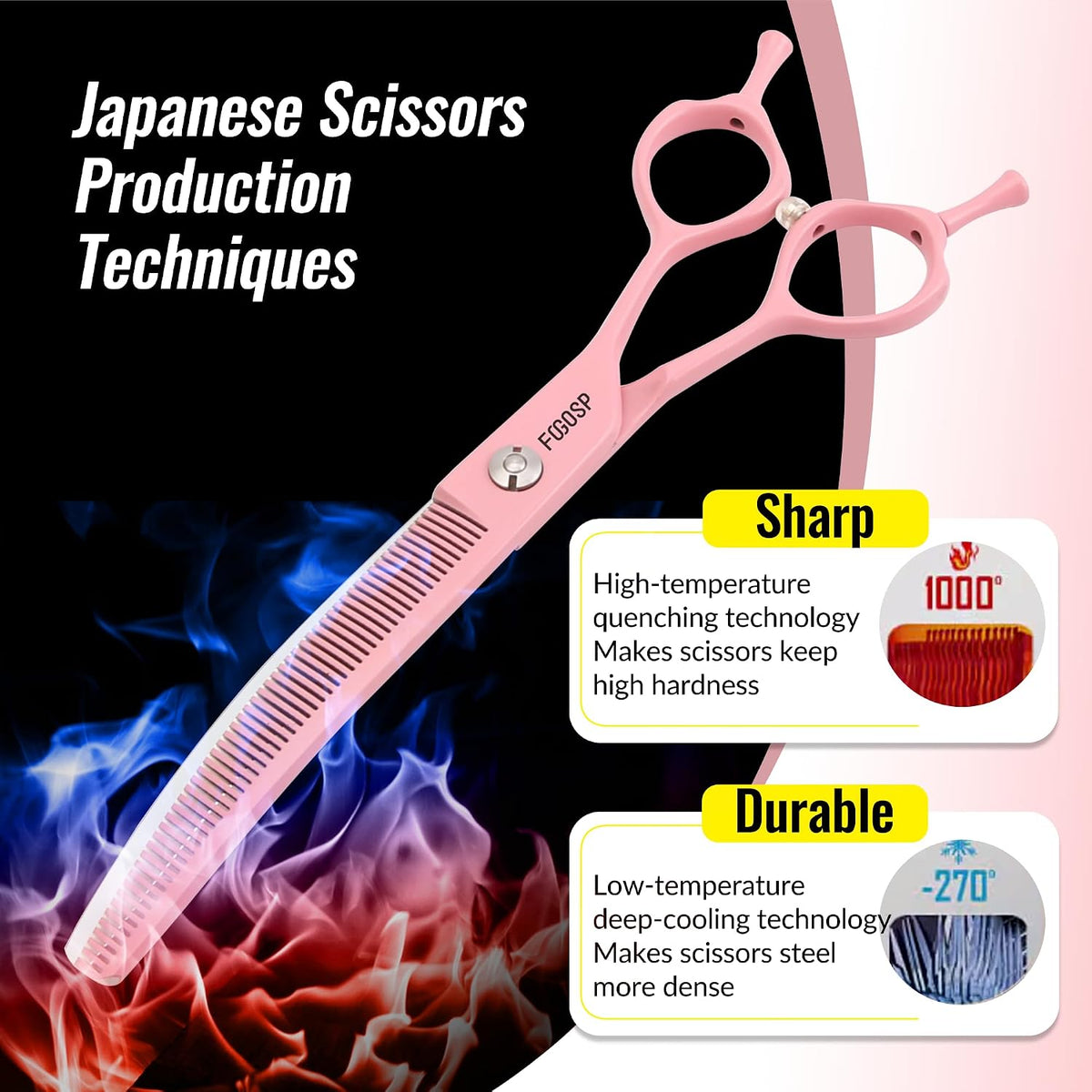Professional Curved Thinning Shears Dog Grooming Scissors 6.5'' Macarone Series Pink Curved Thinner Scissors for Grooming Small Dogs Pet 48 Teeth Japan 440C(Curved Thinner,6.5)
