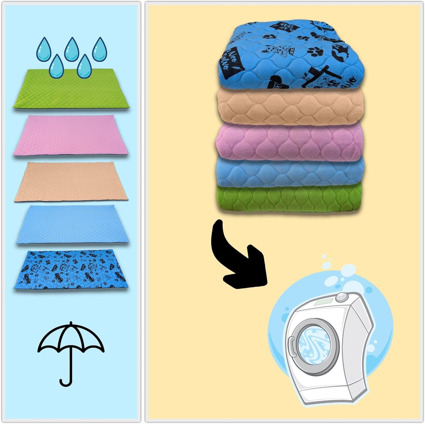 Fleece Pad for Guinea Pig and Rabbit - 23.6 x 19.7 Inches - Perfect Bedding Under Hideout Inside Indoor Cages and C&C - Absorbent Waterproof Comfortable - Easy to Clean - Pink