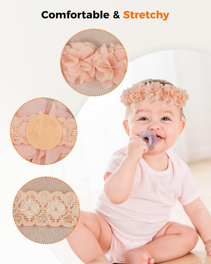 Baby Headbands for Girls 4-24 Months Hair Accessories Flower Crown