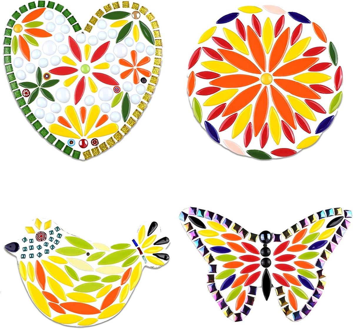 200g Ceramic Mosaic DIY Set Colorful Petal Ceramics Leafy Vein Mosaic Tiles Craft Materials Mosaic Art Materials - Purple-Pink Mix