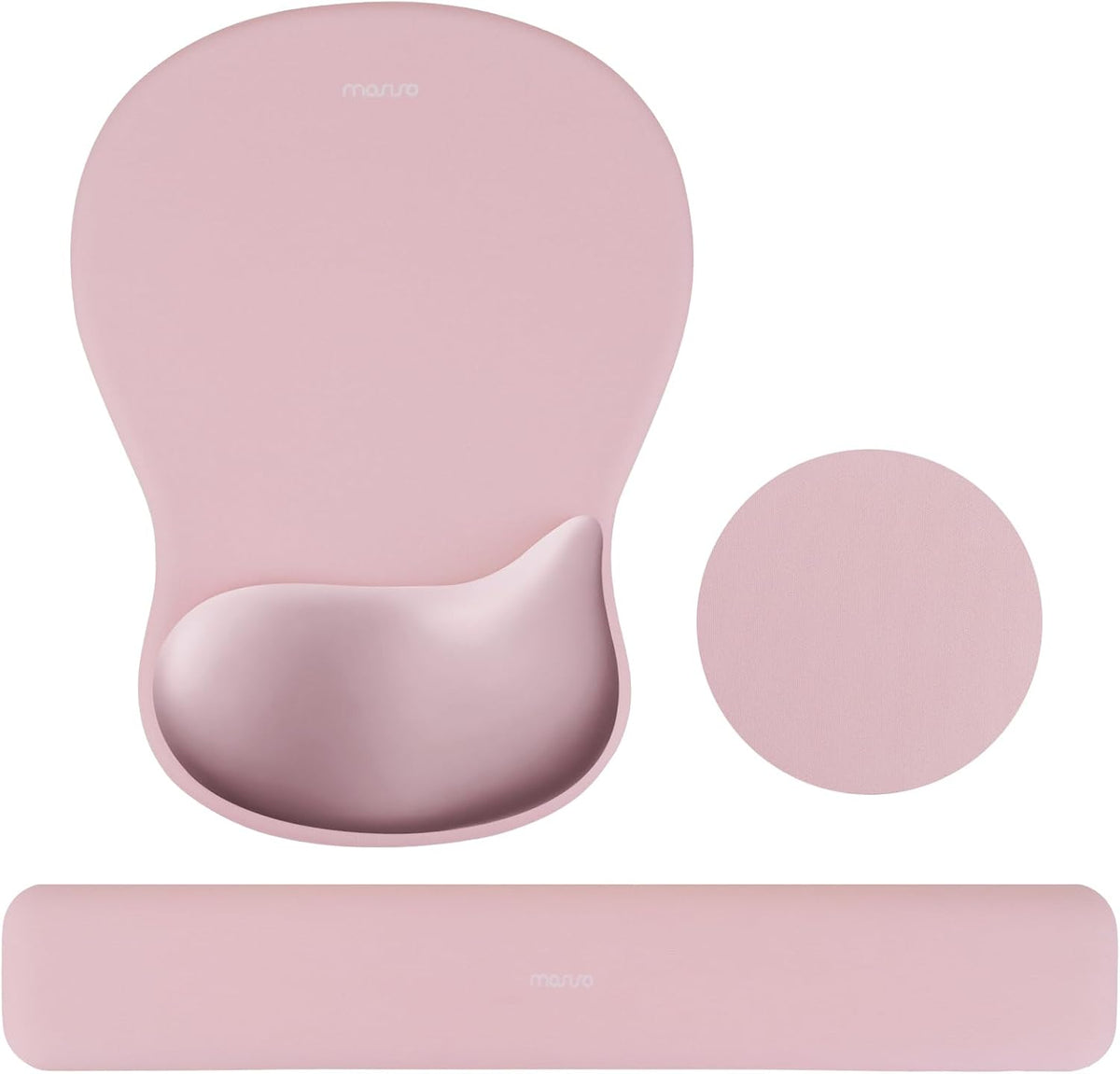 Wrist Rest Support for Mouse Pad & Keyboard Set, Pink