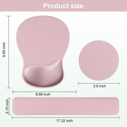 Wrist Rest Support for Mouse Pad & Keyboard Set, Pink