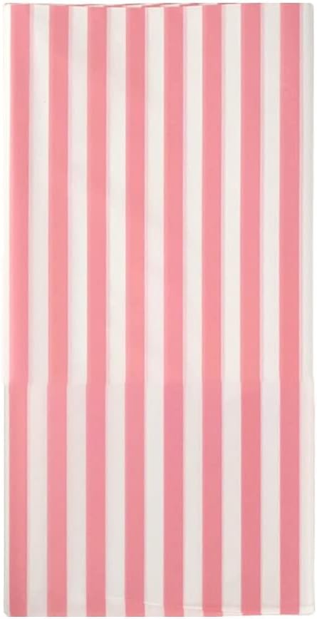Vpang 2 Pcs Striped Plastic Print Tablecloths Disposable Table Cover Thickened Rectangle Tablecover, Kitchen Picnic Wedding Birthday Party Table Covers, 54"x108" (Pink Stripe)
