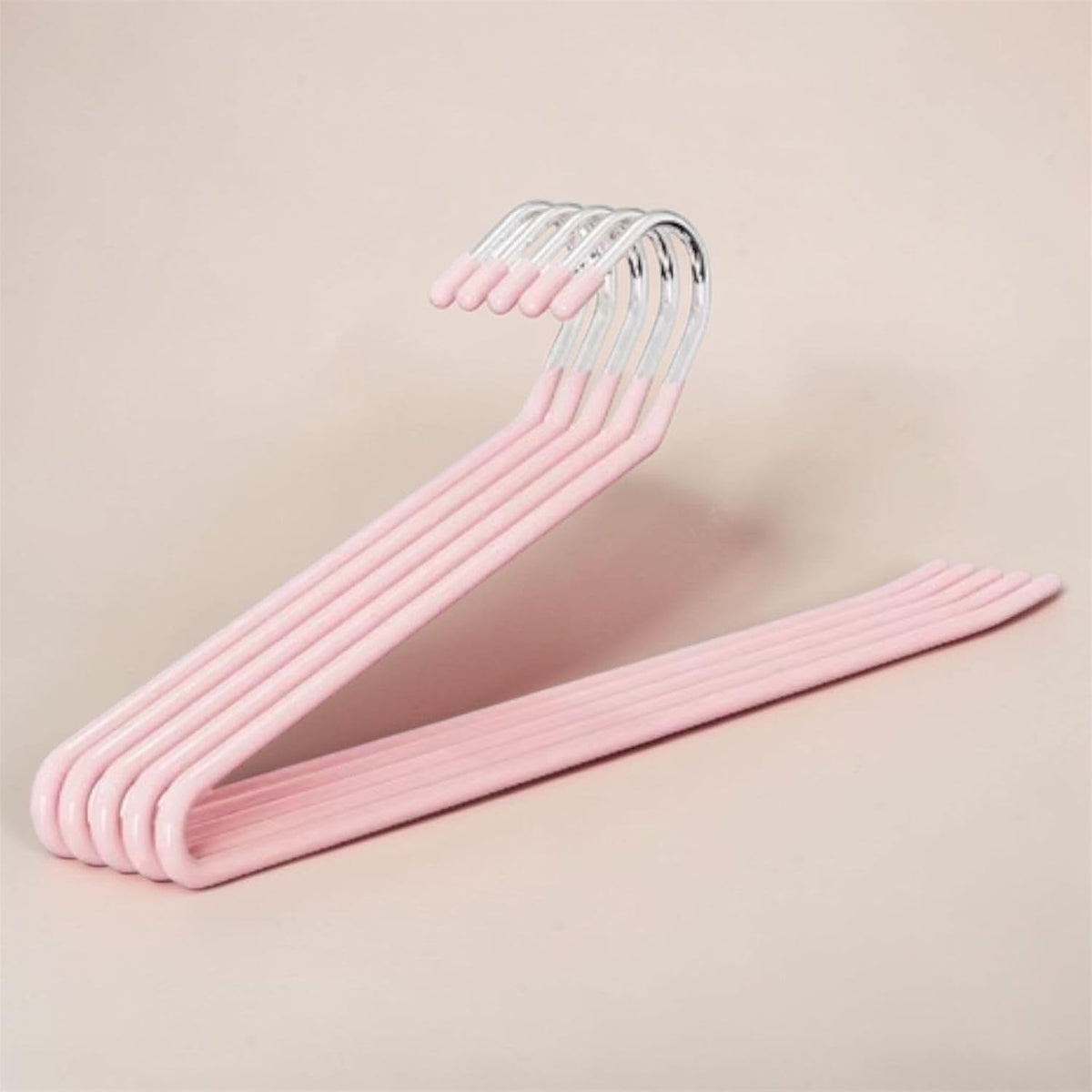 Space Saving Pants Hangers 10 Pack – Non Slip Pants Hangers for Jeans & Trousers, Heavy Duty Metal Clothes Hangers for Pants, Closet Organizer for Home (Pink)
