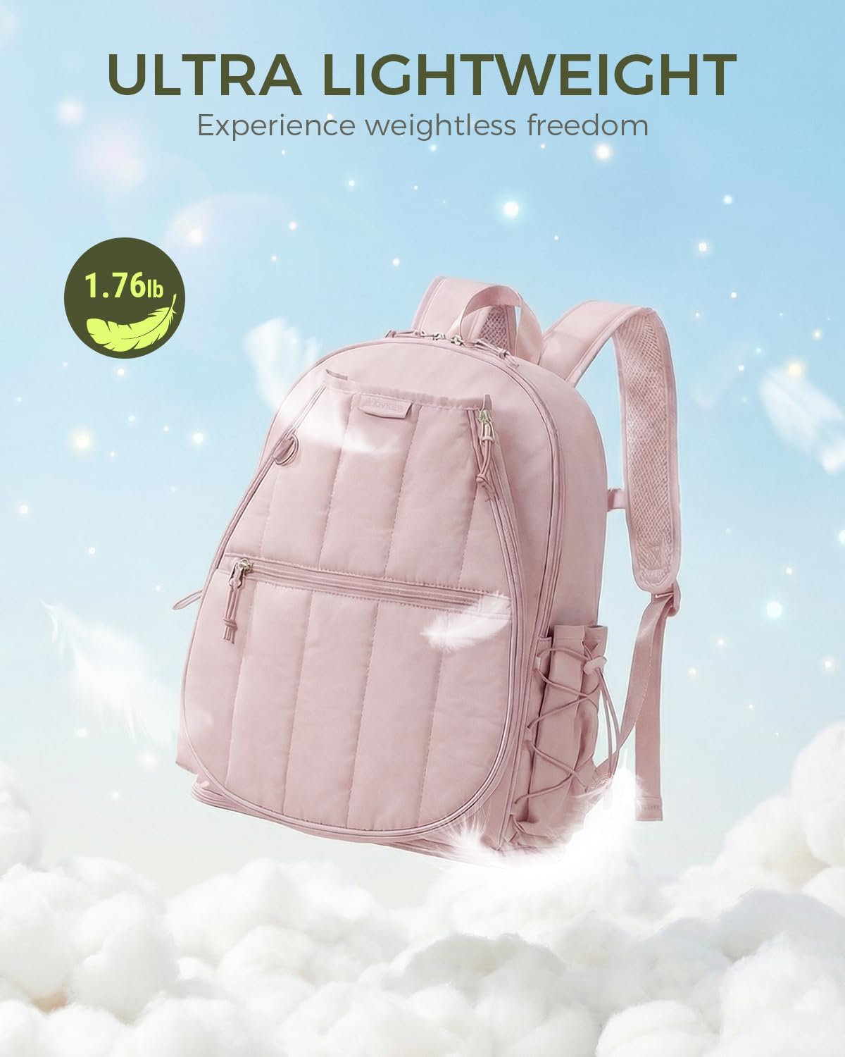 Quilted Tennis Gym Backpack for women Tennis Bag Holds 2 Rackets with Top Panel & Ventilated Shoe Compartment Sports Duffle Bags with Wet Pocket & Fence Hook