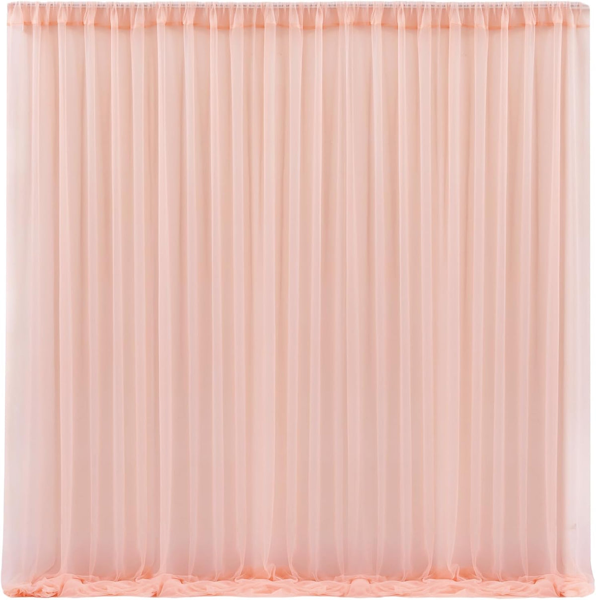 10x10 Peach Tulle Backdrop Curtains for Parties, Sheer Backdrop Curtain Wedding Photo Background Drapes for Baby Shower Photography Birthday Party
