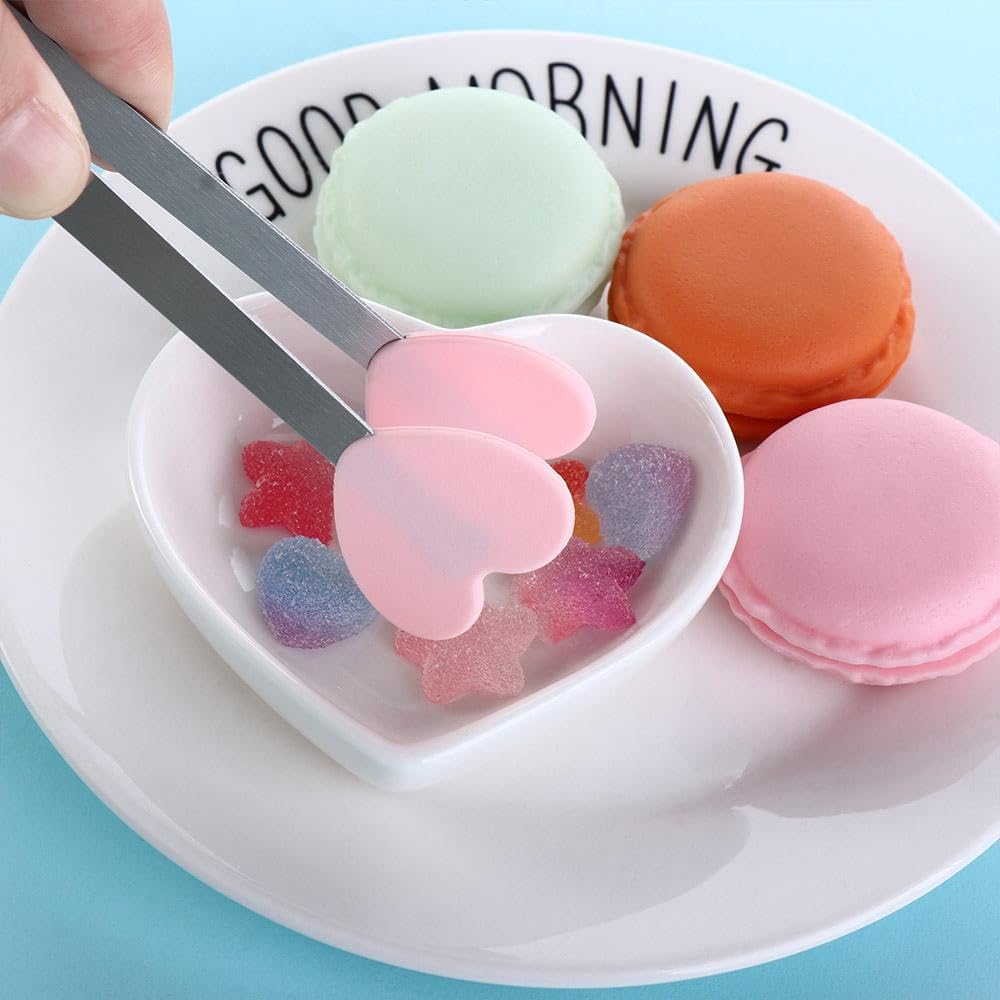 3 Pcs Cute Silicone Mini Tongs, Kids Tongs Cooking Tongs, Kitchen Gadgets, BBQ Bread Ice Cube Clip for Home